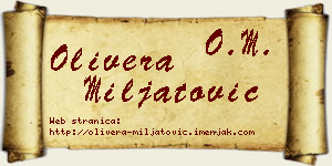Olivera Miljatović vizit kartica